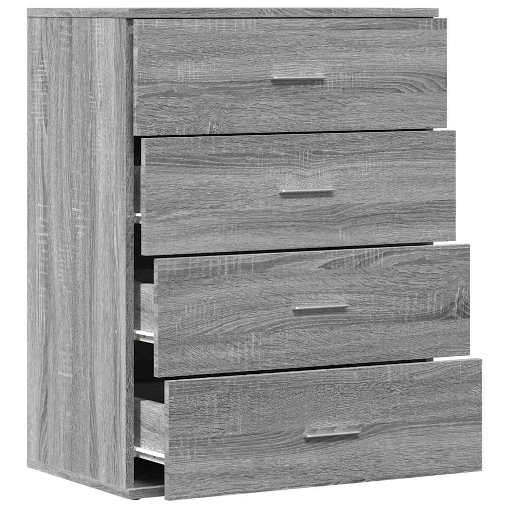 skab 60x39x80 cm konstrueret træ grå sonoma-eg