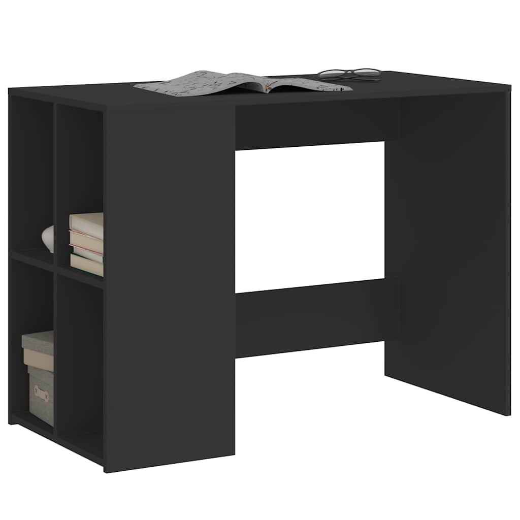 skrivebord 102x50x75 cm konstrueret træ sort