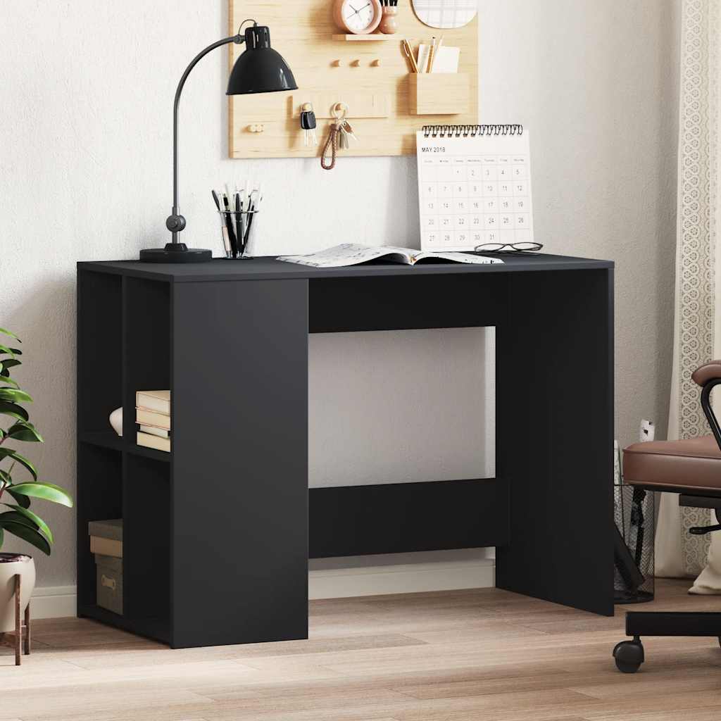skrivebord 102x50x75 cm konstrueret træ sort