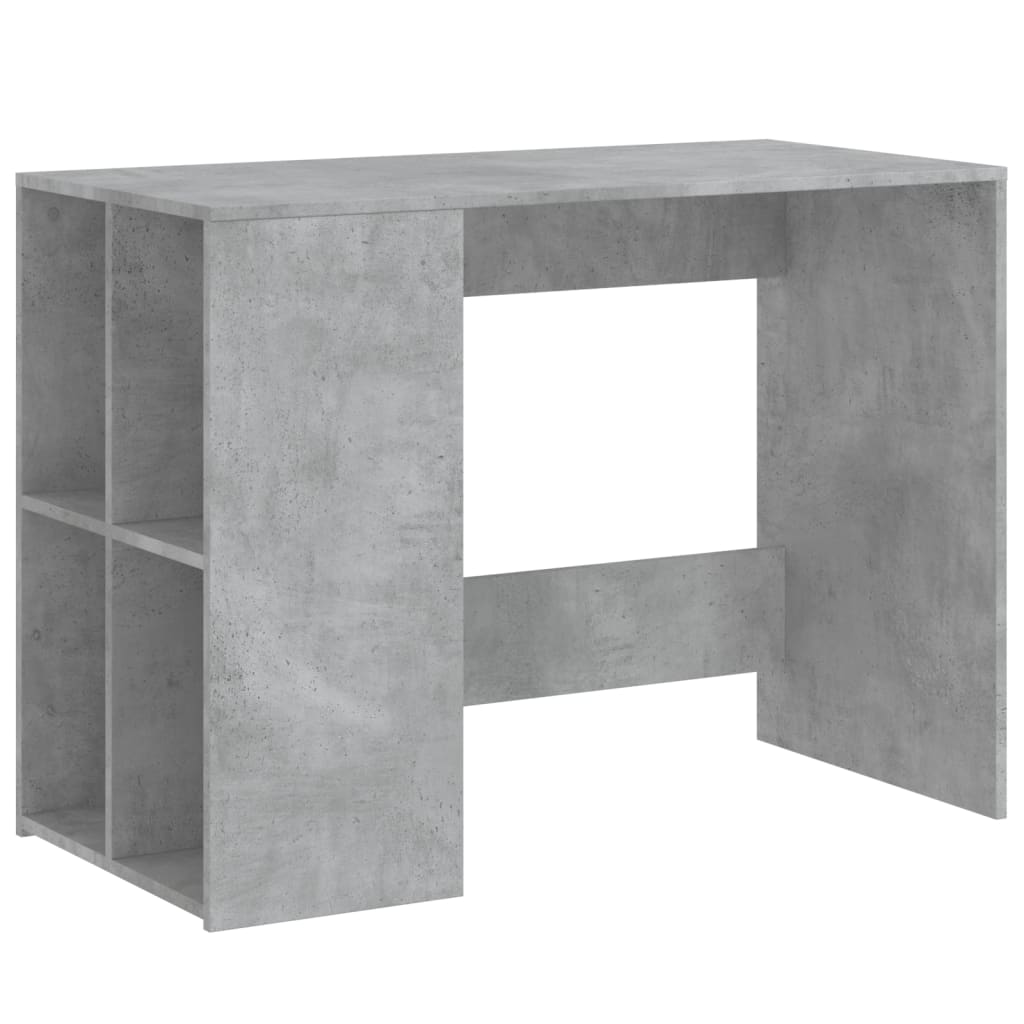 skrivebord 102x50x75 cm konstrueret træ betongrå