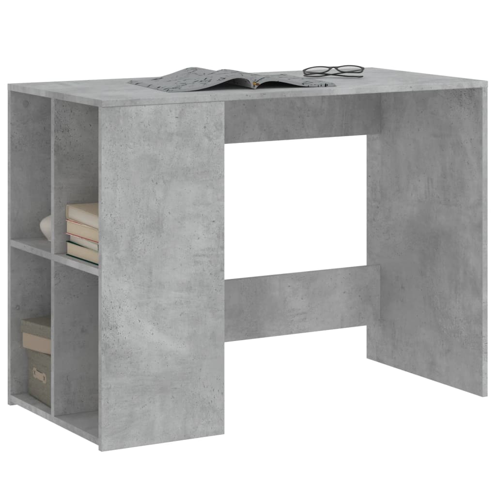 skrivebord 102x50x75 cm konstrueret træ betongrå