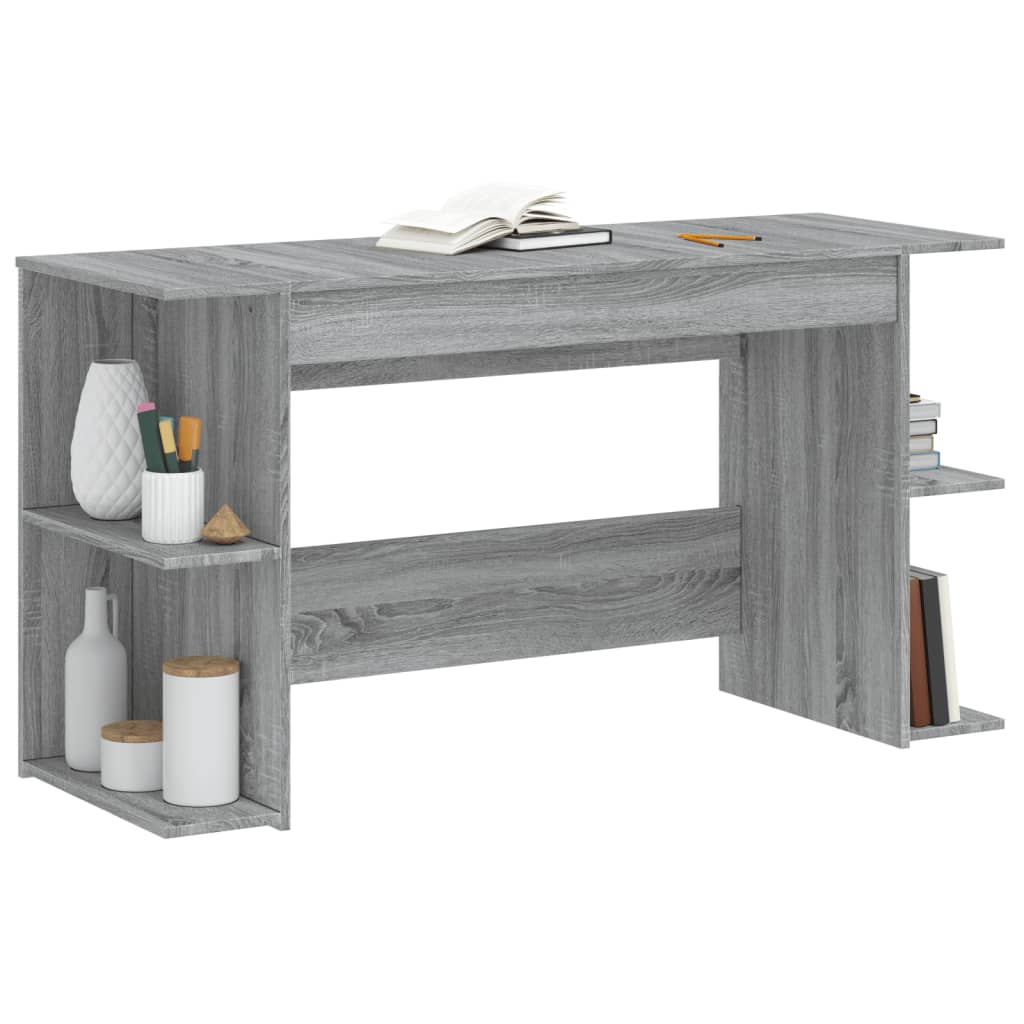 skrivebord 140x50x75 cm konstrueret træ grå sonoma-eg