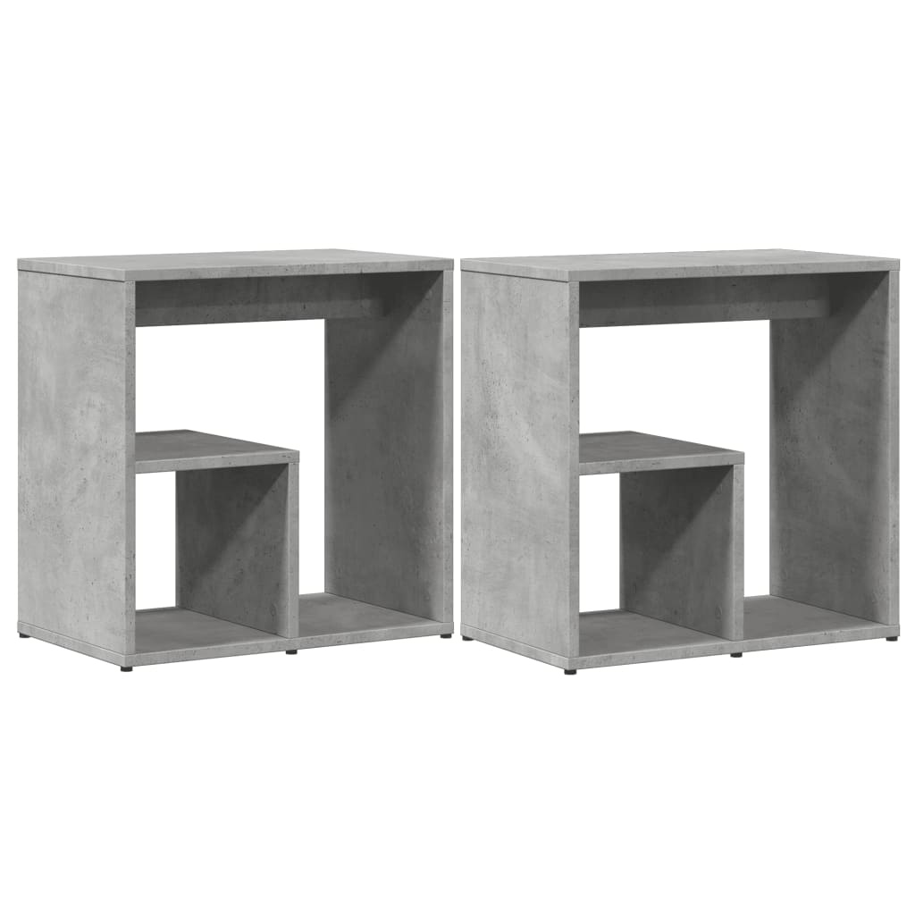 sideborde 2 stk. 50x30x50 cm konstrueret træ betongrå