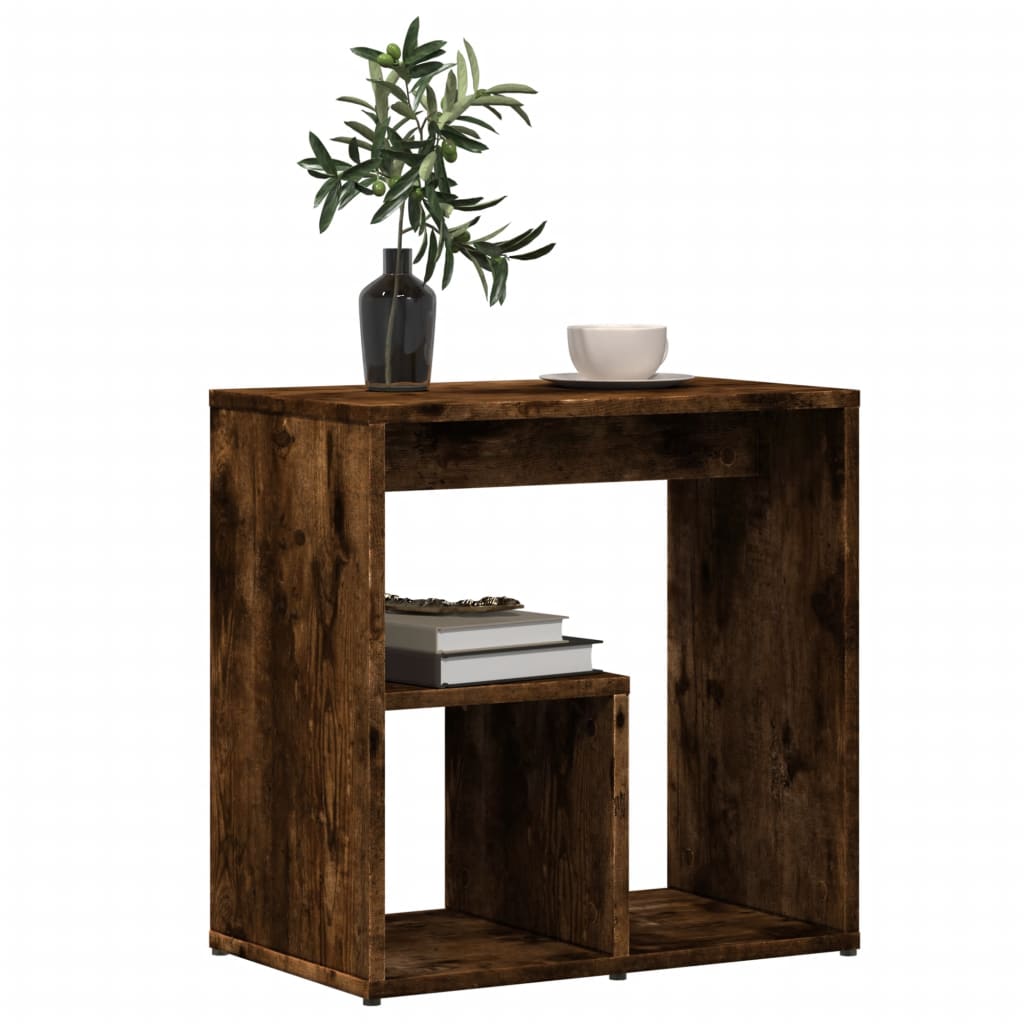 sideborde 2 stk. 50x30x50 cm konstrueret træ røget egetræsfarve