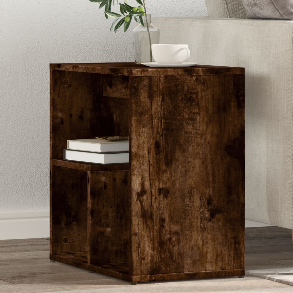 sideborde 2 stk. 50x30x50 cm konstrueret træ røget egetræsfarve