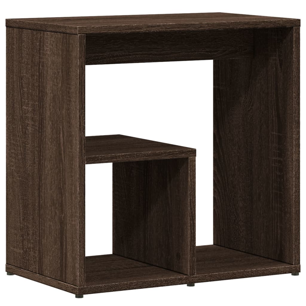 sideborde 2 stk. 50x30x50 cm konstrueret træ brunt egetræ