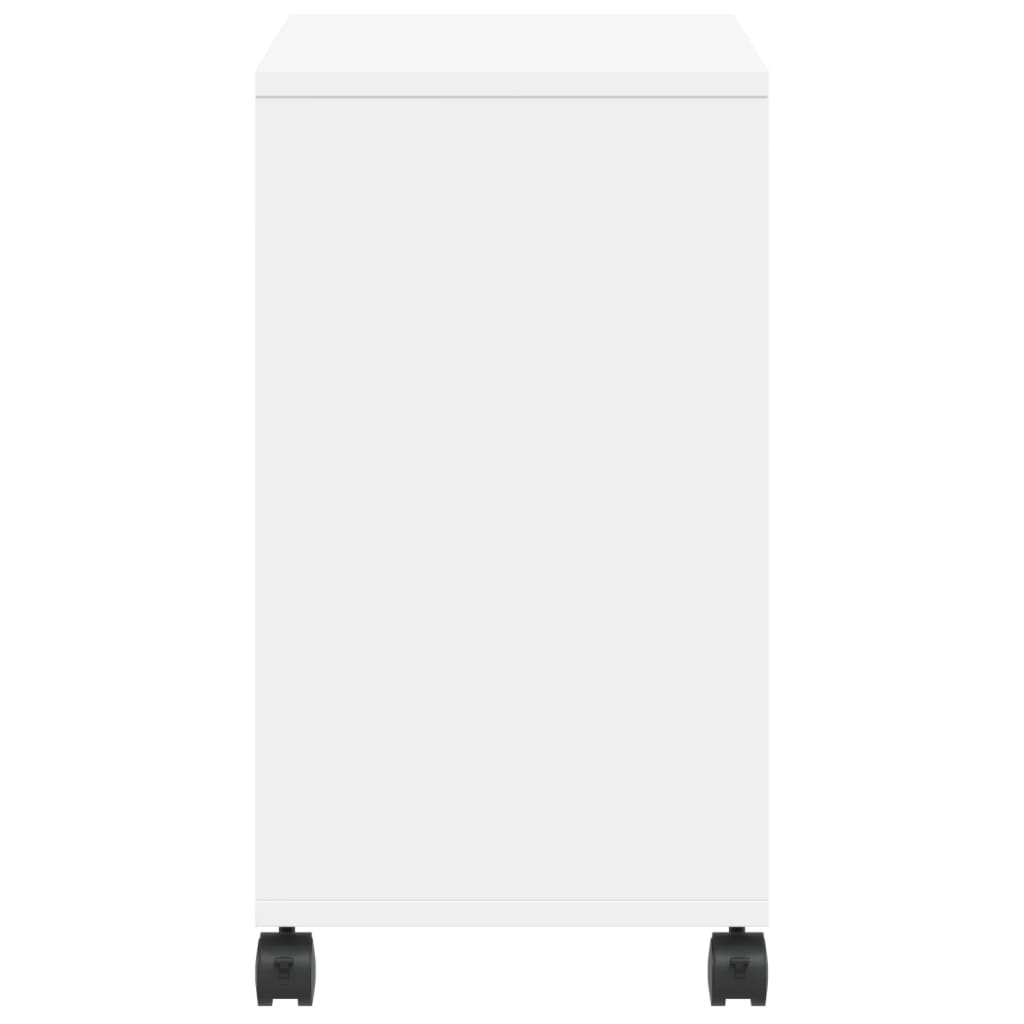 sidebord med hjul 50x30x55 cm konstrueret træ hvid