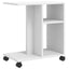 sidebord med hjul 50x30x55 cm konstrueret træ hvid
