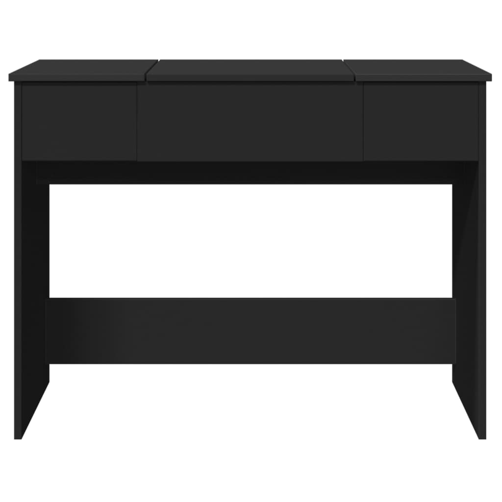 makeupbord med spejl 100x45x76 cm sort