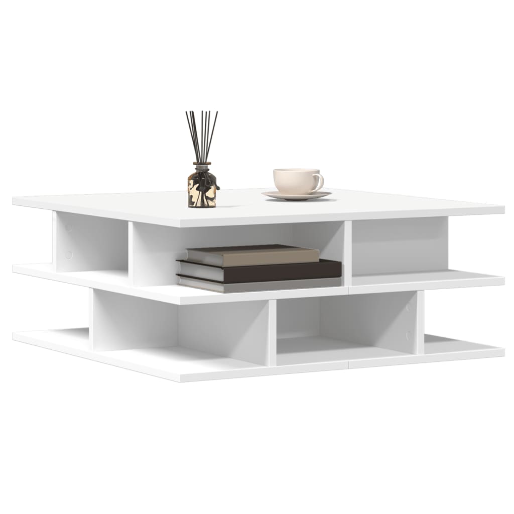 sofabord 70x70x29 cm konstrueret træ hvid