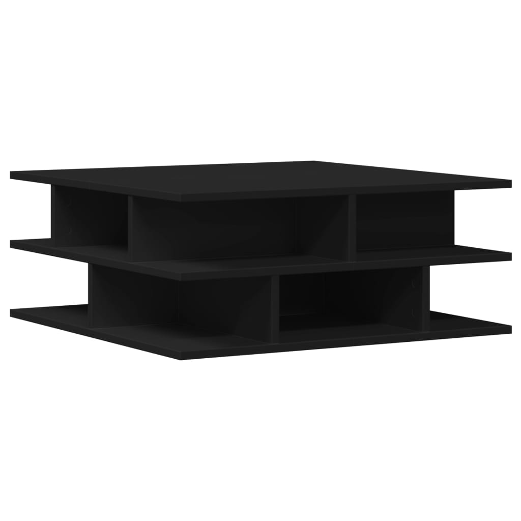 sofabord 70x70x29 cm konstrueret træ sort