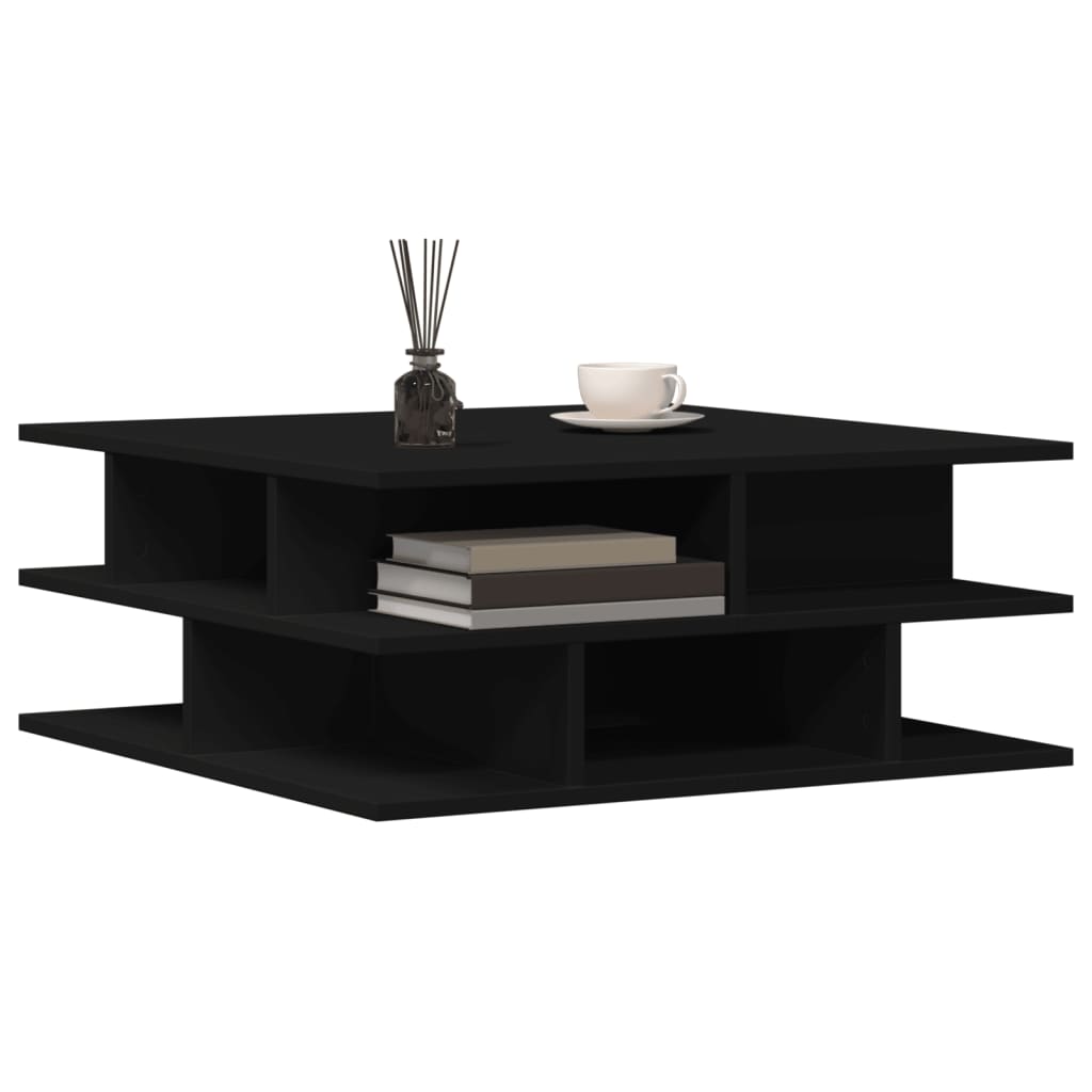 sofabord 70x70x29 cm konstrueret træ sort