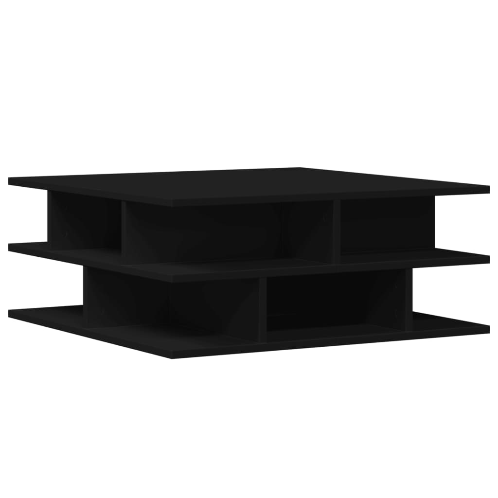 sofabord 70x70x29 cm konstrueret træ sort