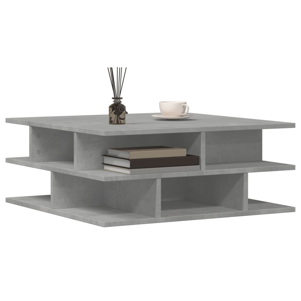sofabord 70x70x29 cm konstrueret træ betongrå