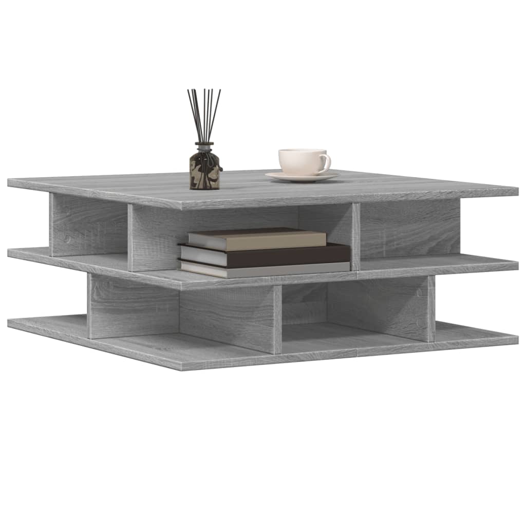 sofabord 70x70x29 cm konstrueret træ grå sonoma-eg
