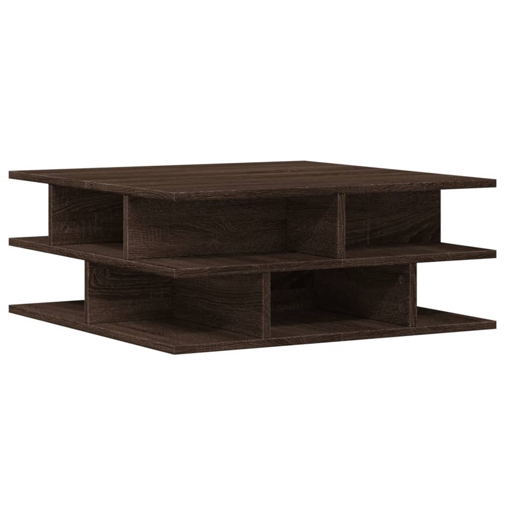 sofabord 70x70x29 cm konstrueret træ brun egetræsfarve