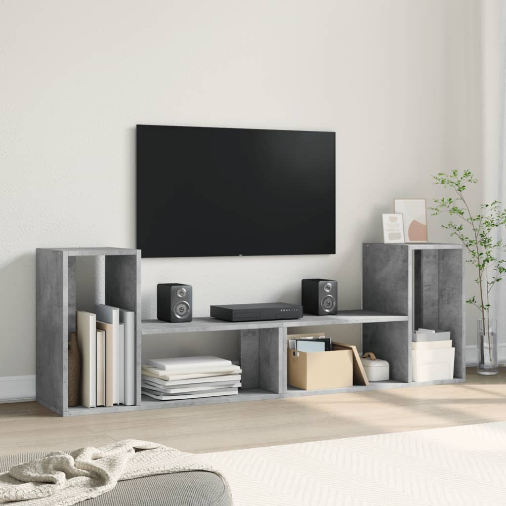 tv-borde 2 stk. 75x30x50 cm konstrueret træ betongrå