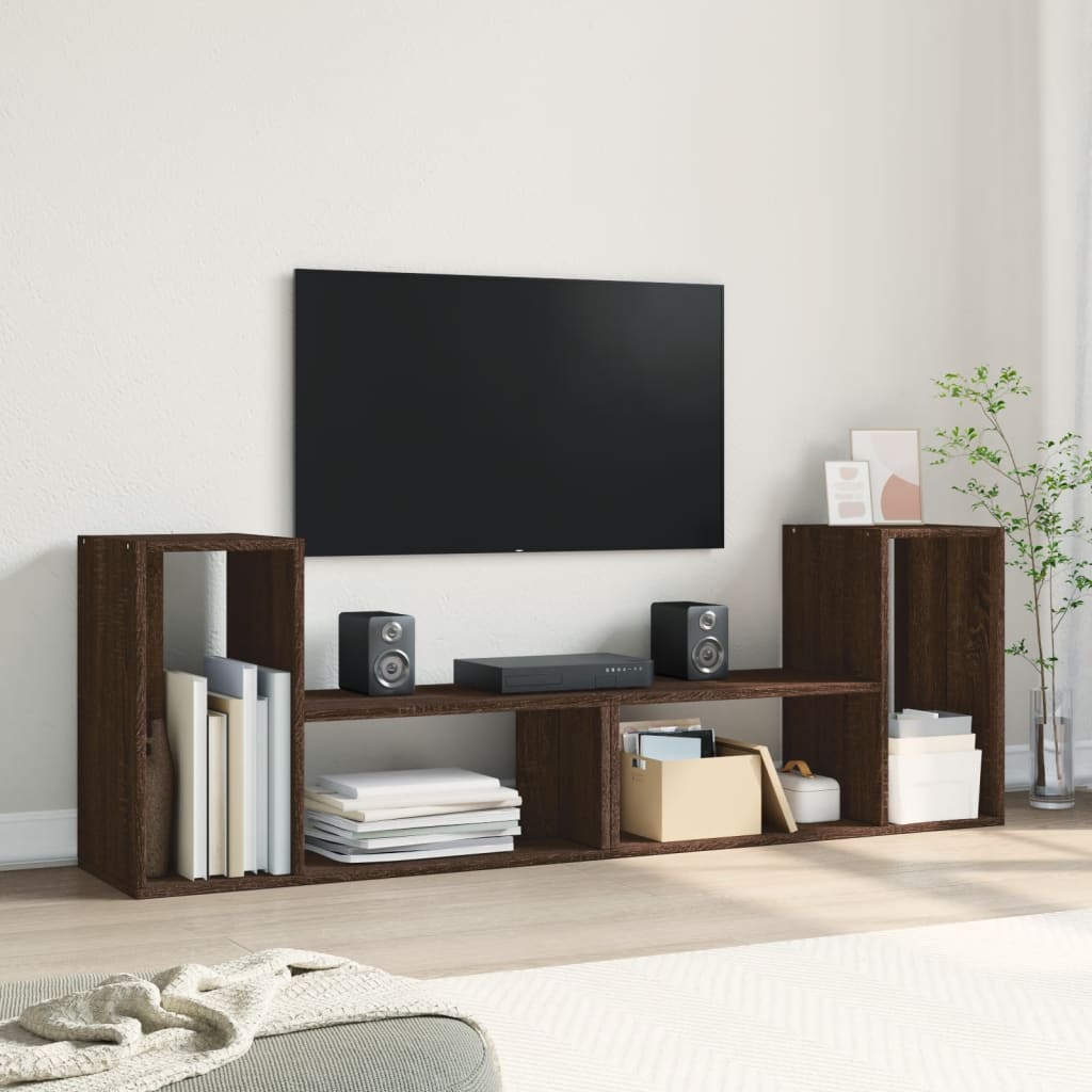 tv-borde 2 stk. 75x30x50 cm konstrueret træ brun egetræsfarve