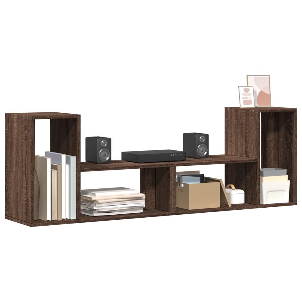 tv-borde 2 stk. 75x30x50 cm konstrueret træ brun egetræsfarve