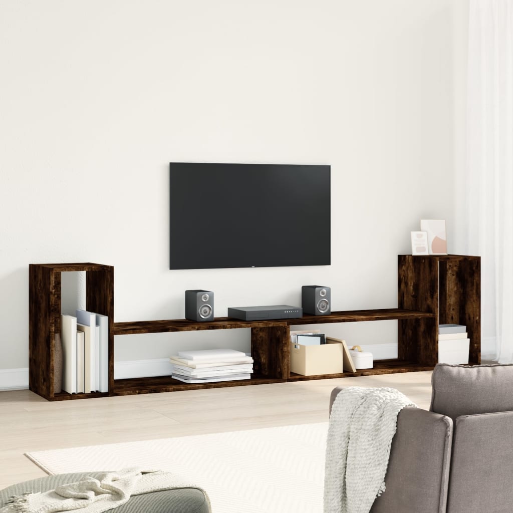 tv-borde 2 stk. 100x30x30 cm konstrueret træ røget egetræsfarve