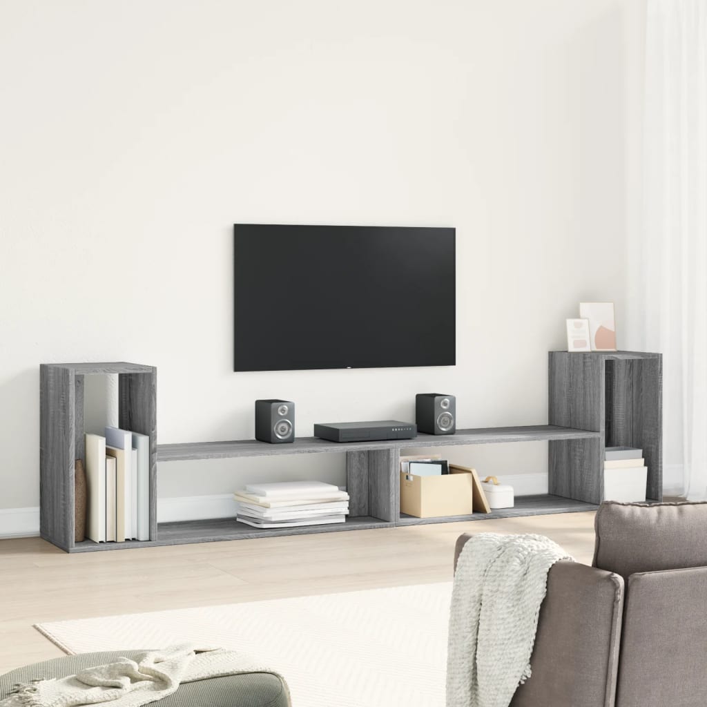 tv-bord 2 stk. 100x30x50 cm konstrueret træ grå sonoma-eg