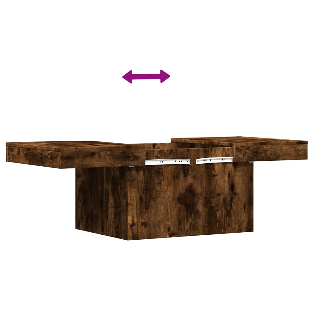 sofabord 80x55x40 cm konstrueret træ røget egetræsfarve