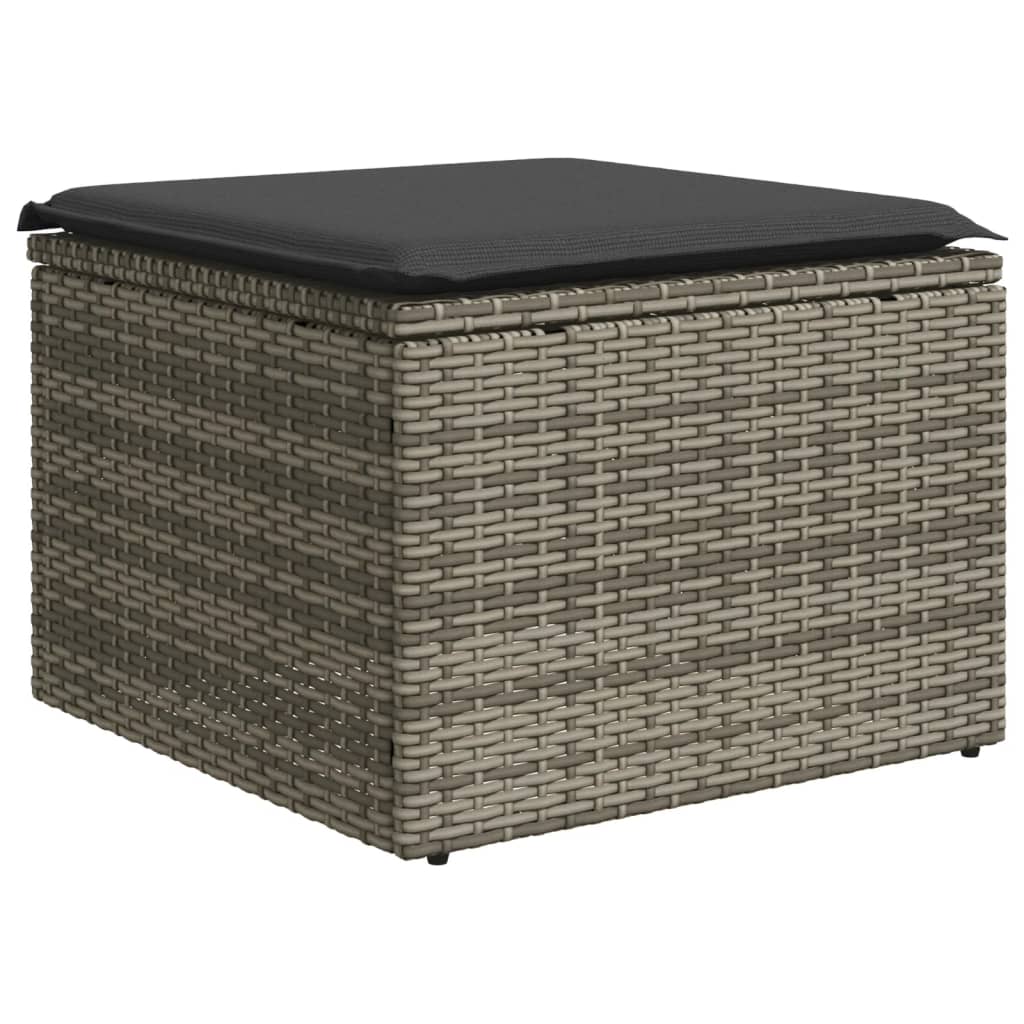 sofasæt til haven 10 dele med hynder polyrattan grå