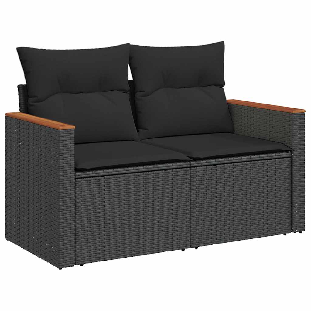 sofasæt til haven 10 dele med hynder polyrattan sort