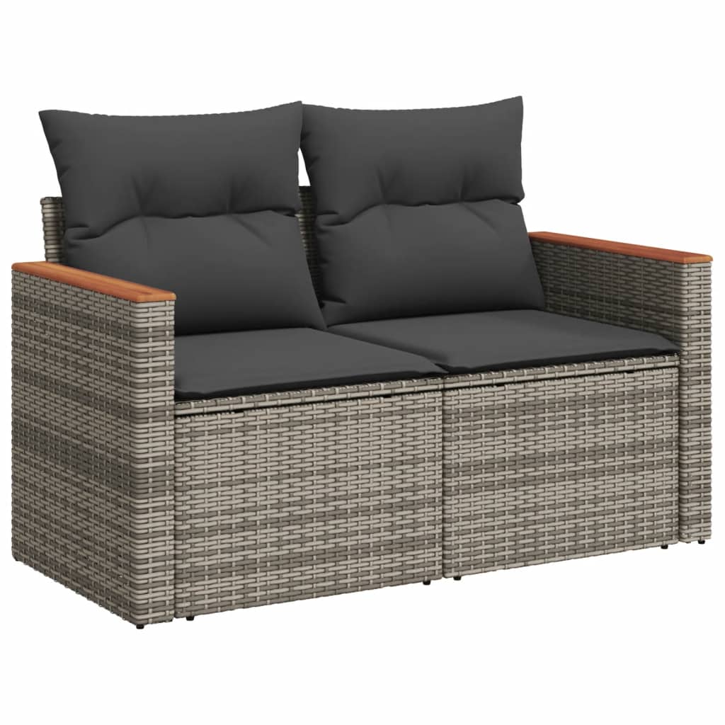 sofasæt til haven 12 dele med hynder polyrattan grå