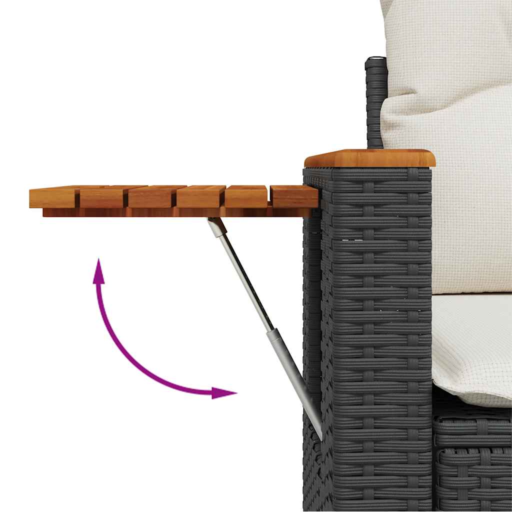 sofasæt til haven 8 dele med hynder polyrattan sort