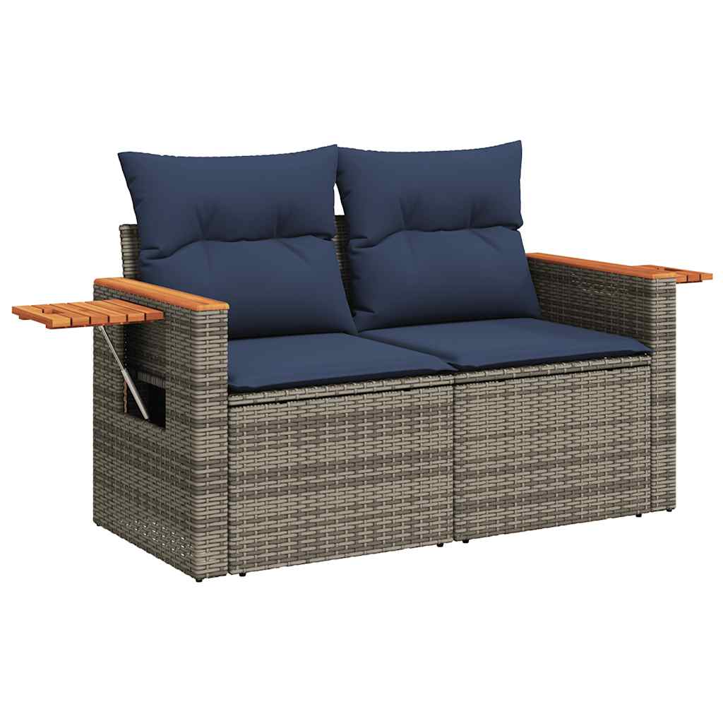 sofasæt til haven 8 dele med hynder polyrattan grå