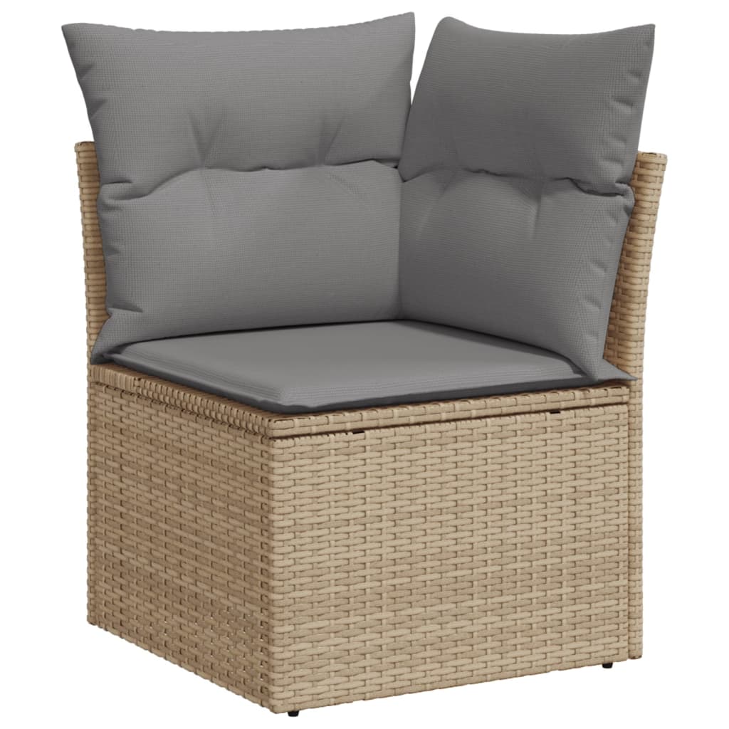 sofasæt til haven 9 dele med hynder polyrattan beige