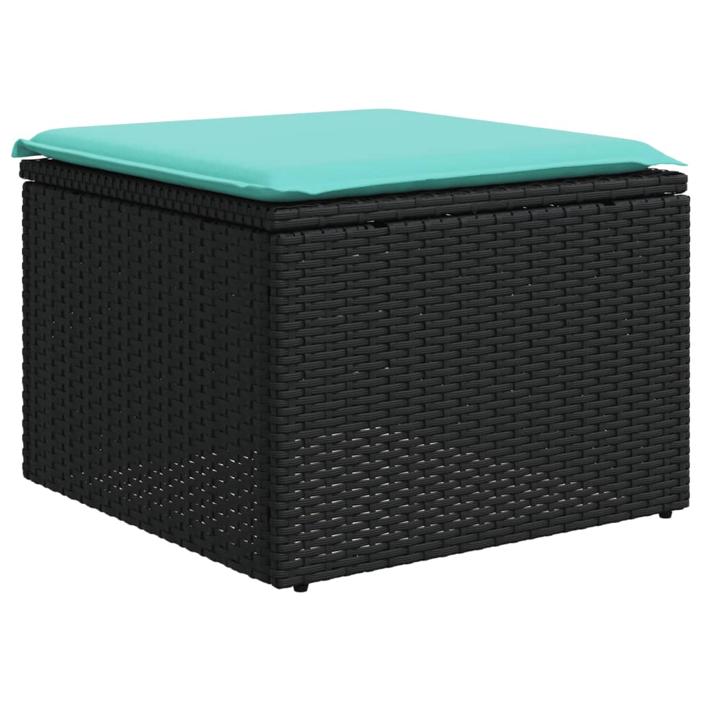 sofasæt til haven 4 dele med hynder polyrattan sort