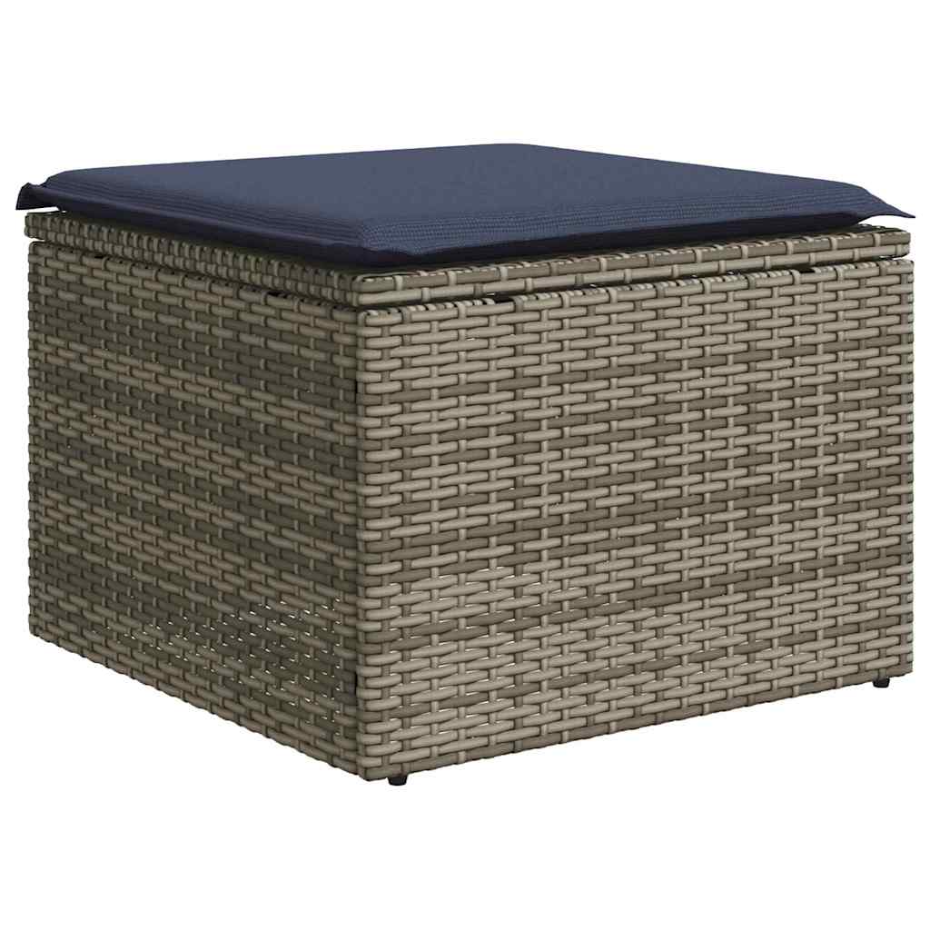sofaesæt til haven 6 dele med hynder polyrattan grå