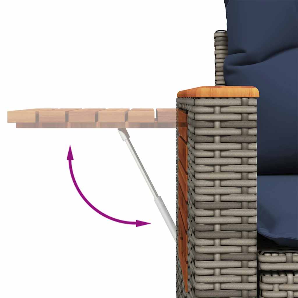 sofasæt til haven 5 dele med hynder polyrattan grå