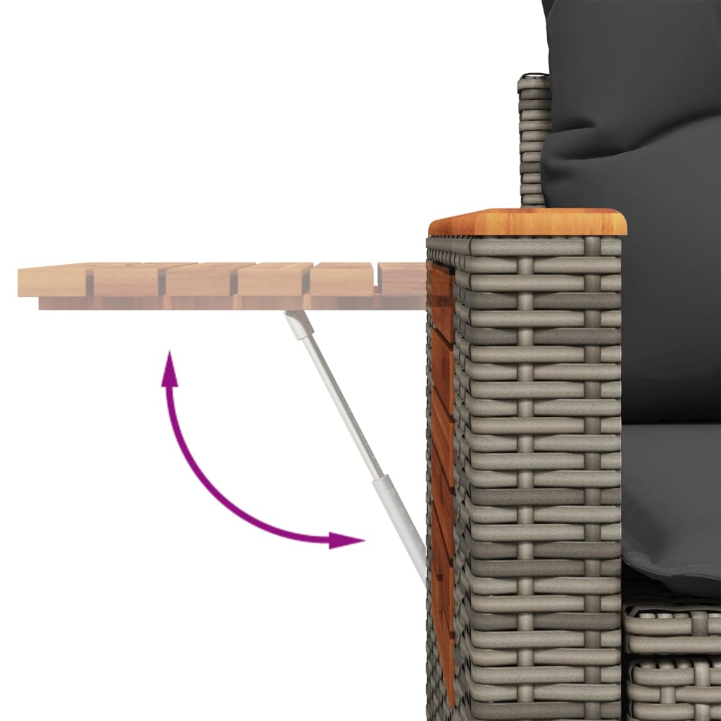 sofaesæt til haven 7 dele med hynder polyrattan grå