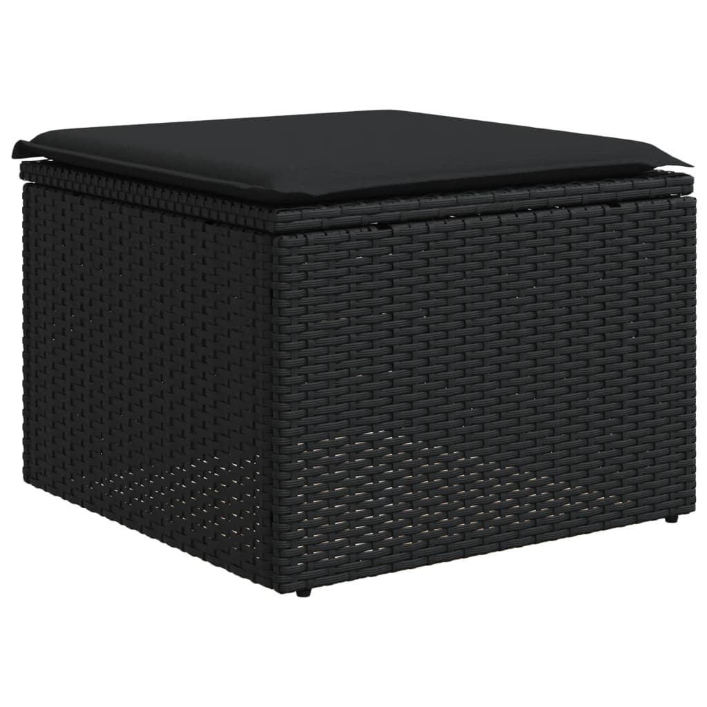 sofasæt til haven 7 dele med hynder polyrattan sort