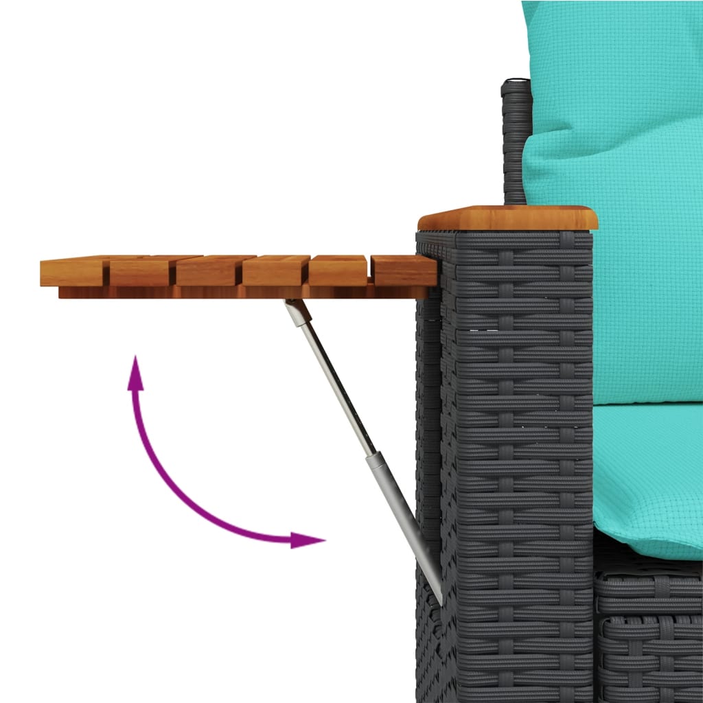 sofasæt til haven 8 dele med hynder polyrattan sort