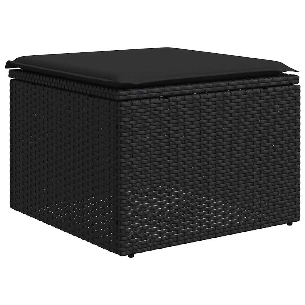 sofasæt til haven 9 dele med hynder polyrattan sort