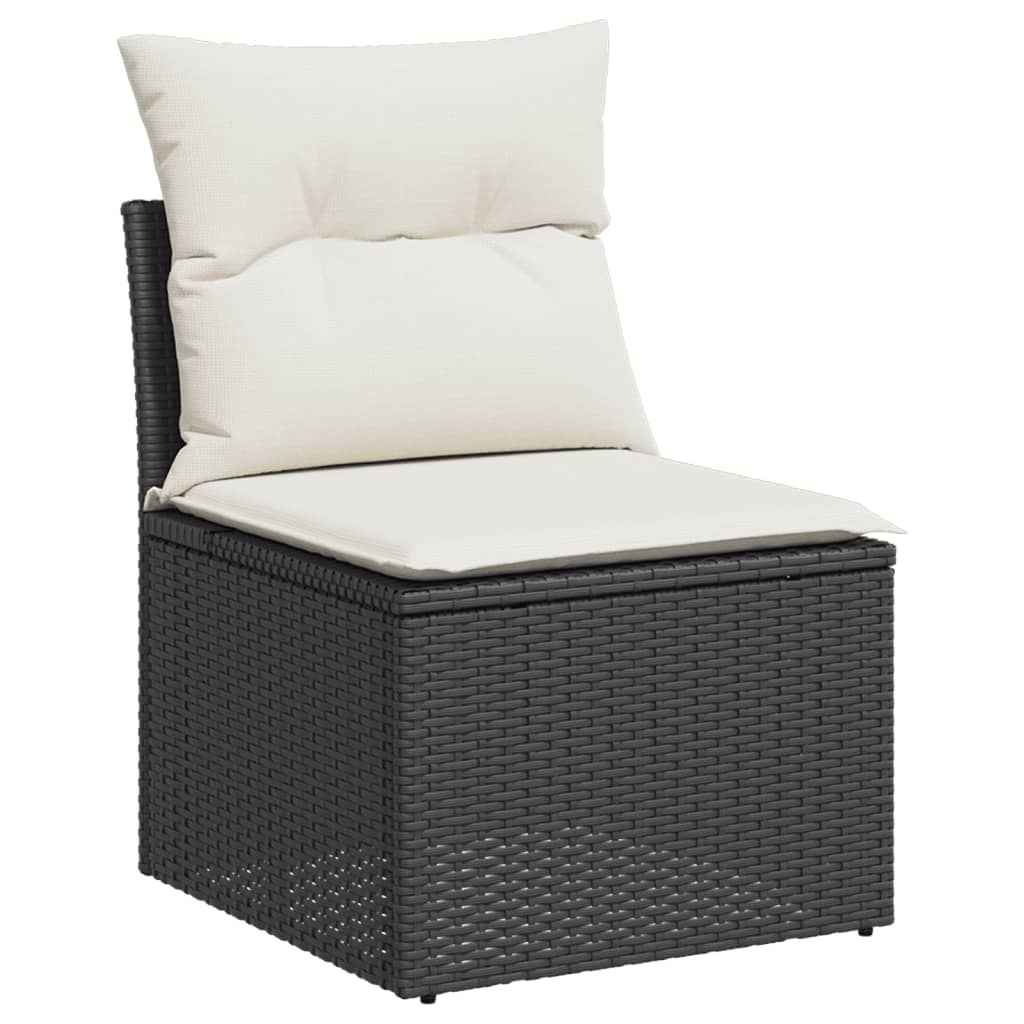 sofasæt til haven 9 dele med hynder polyrattan sort