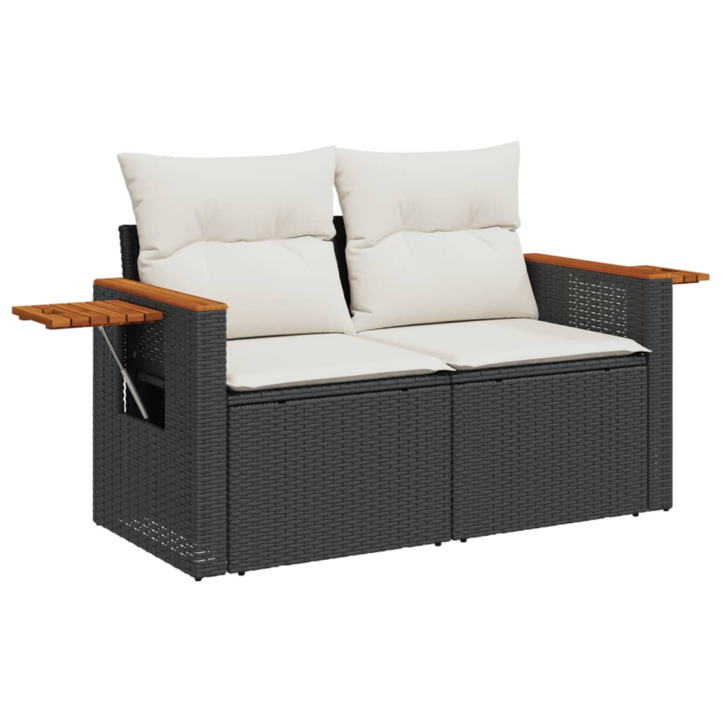 sofasæt til haven 10 dele med hynder polyrattan sort