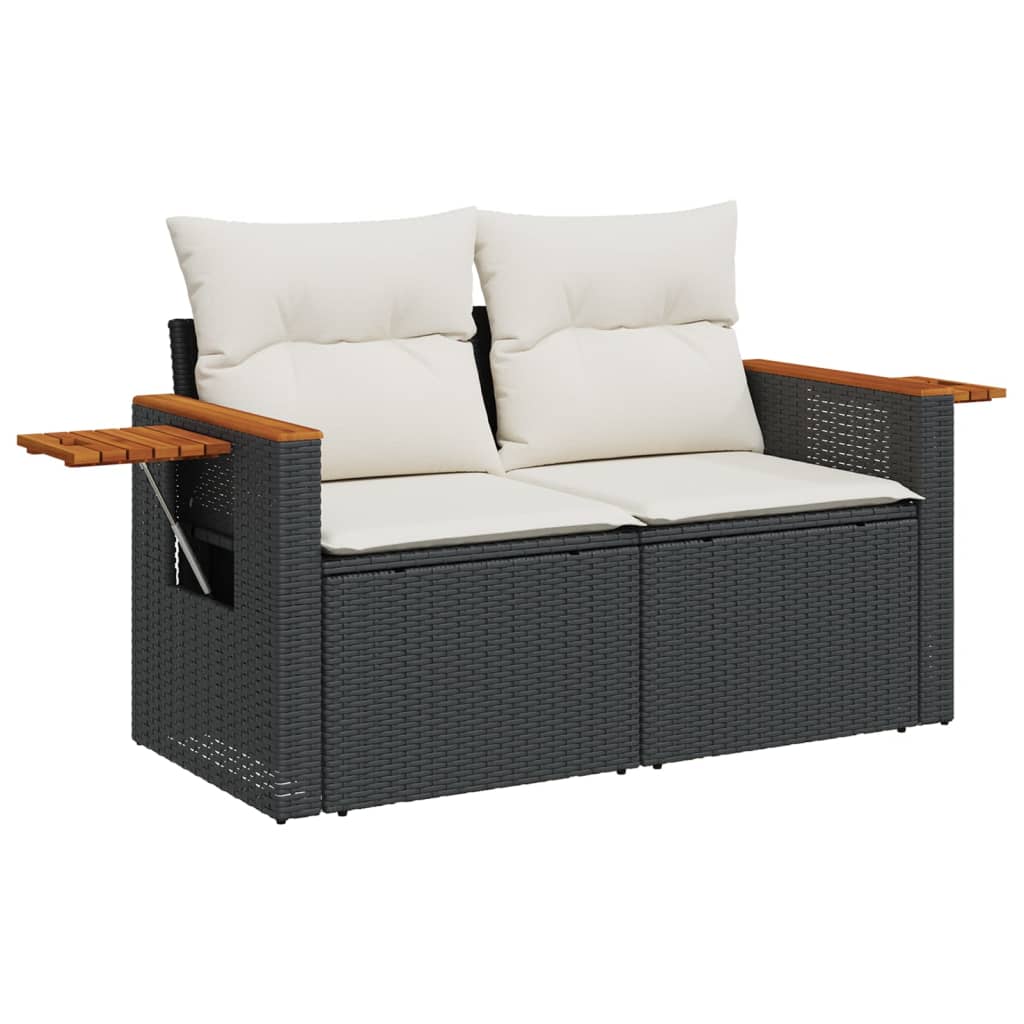 sofasæt til haven 10 dele med hynder polyrattan sort