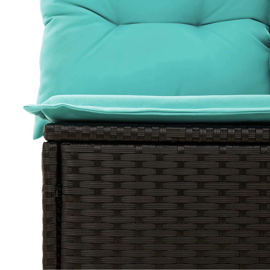 havesofasæt med 5 dele og hynder sort polyrattan