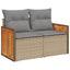 sofasæt til haven 9 dele med hynder polyrattan beige