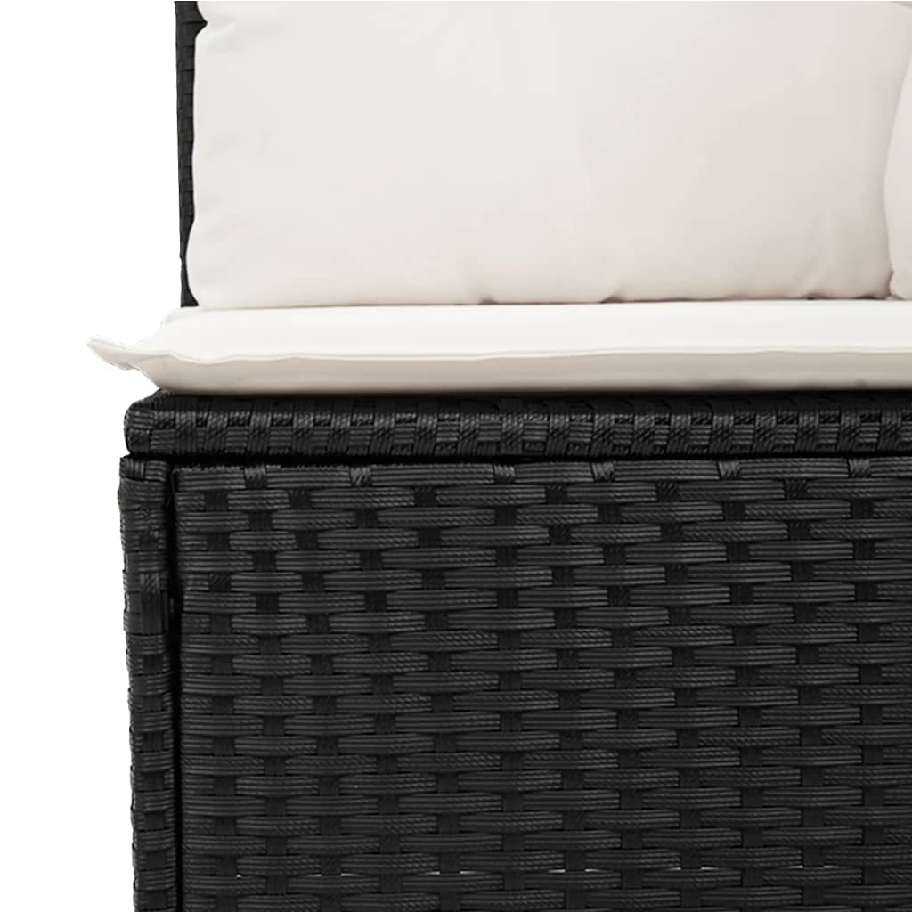 sofasæt til haven 10 dele med hynder polyrattan sort