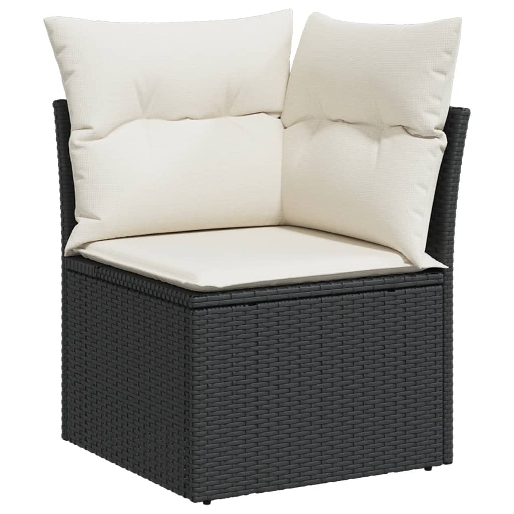 sofasæt til haven 10 dele med hynder polyrattan sort