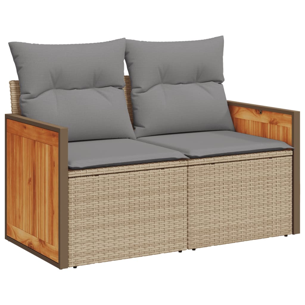 sofasæt til haven 10 dele med hynder polyrattan beige