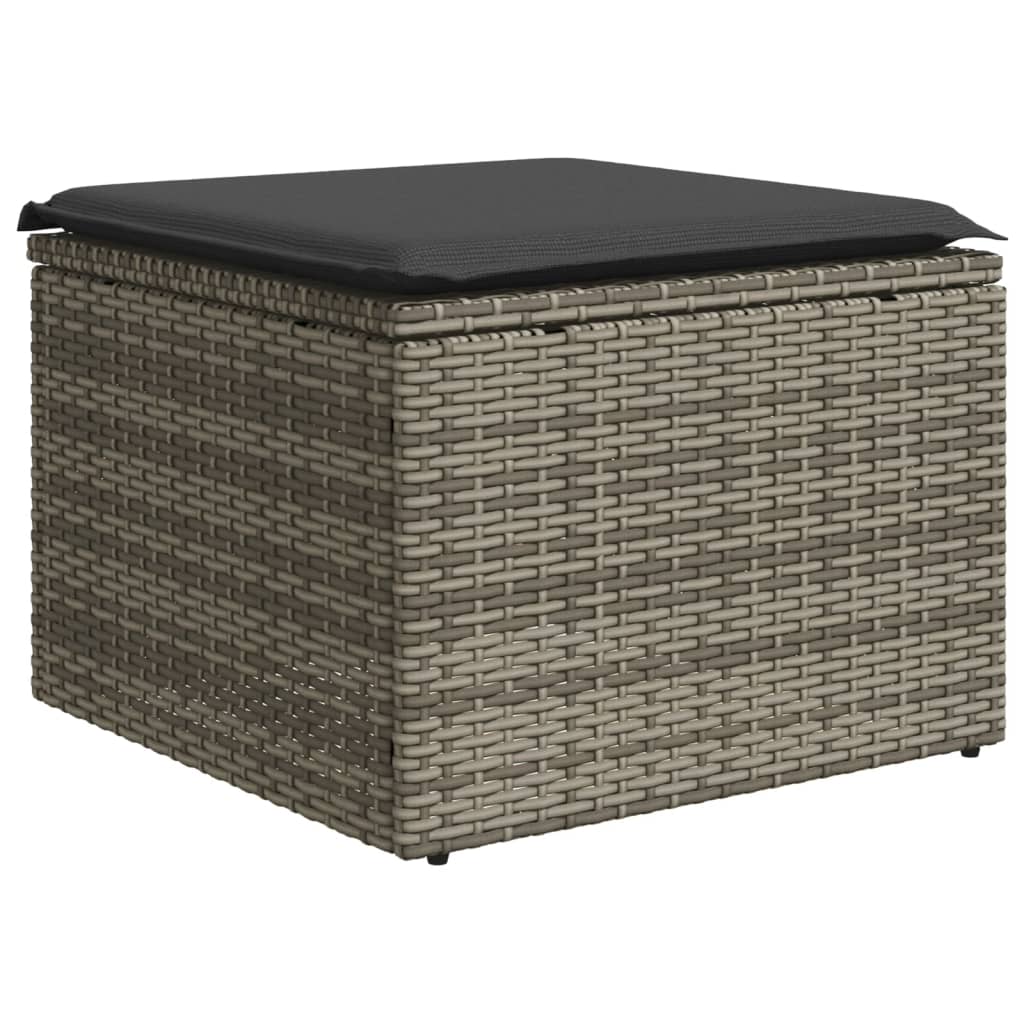 sofasæt til haven 10 dele med hynder polyrattan grå