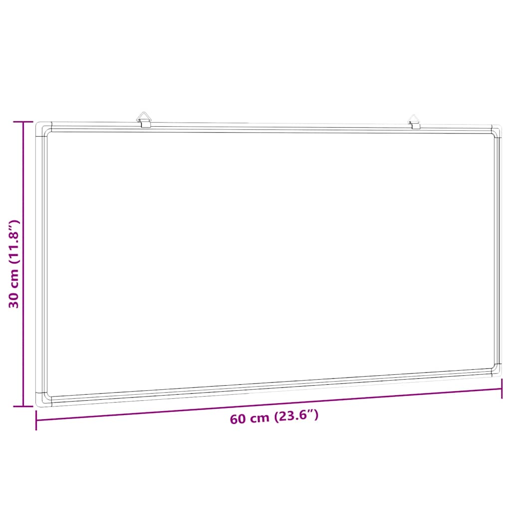 magnetisk whiteboard 60x30x1,7 cm aluminium