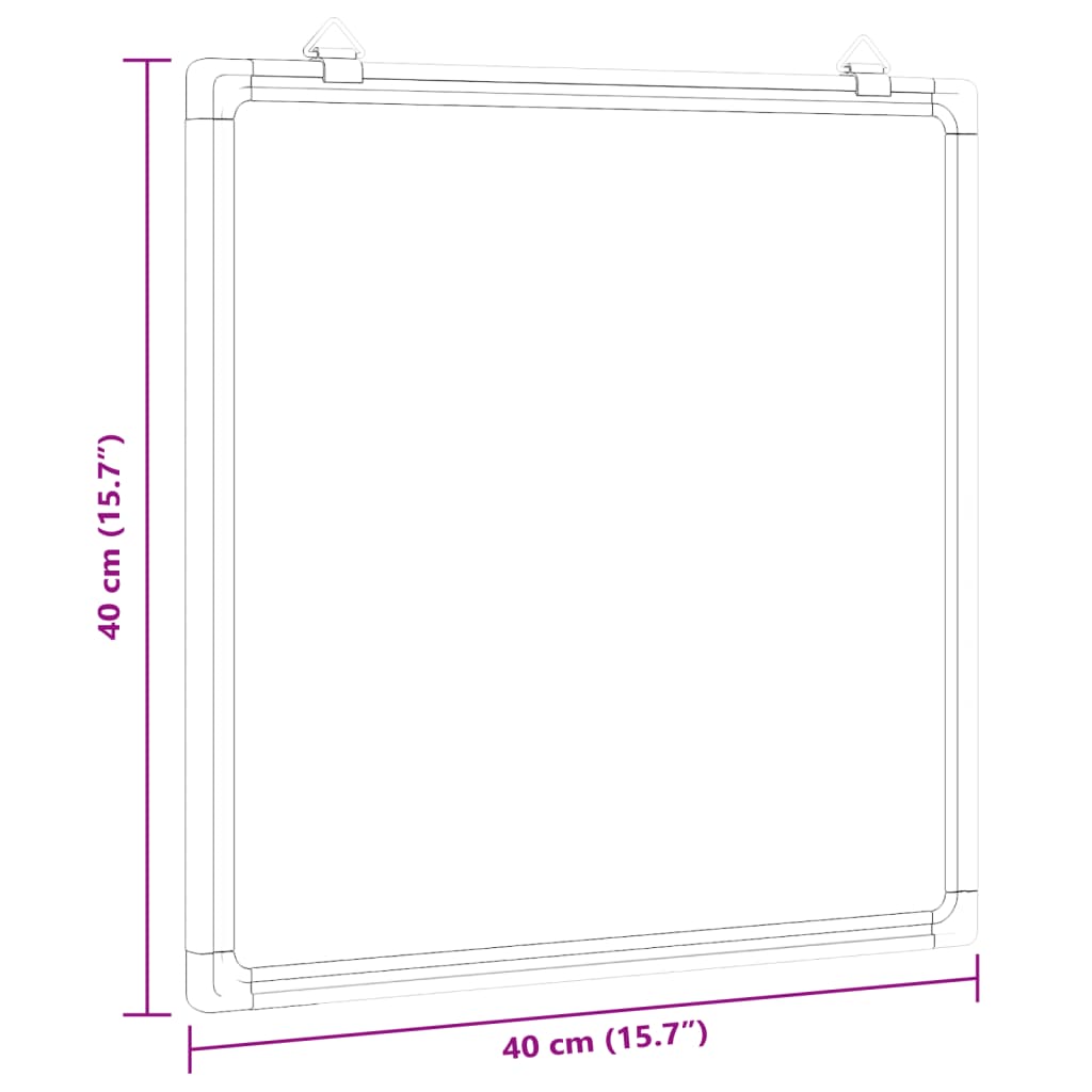 magnetisk whiteboard 40x40x1,7 cm aluminium